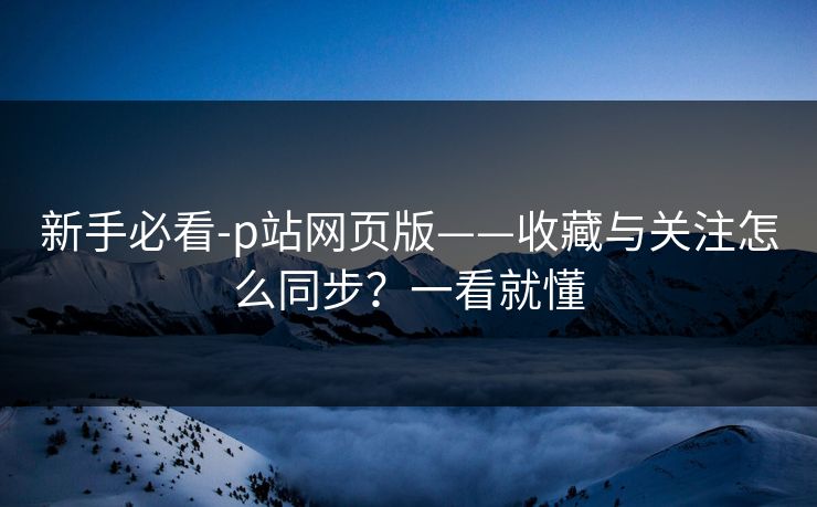 新手必看-p站网页版——收藏与关注怎么同步？一看就懂