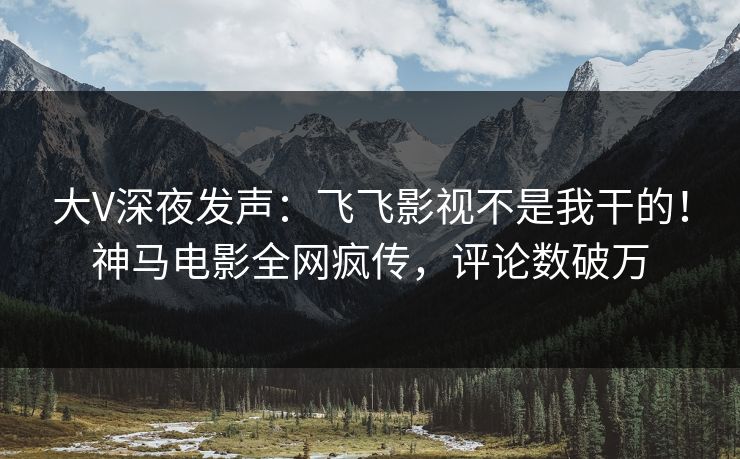 大V深夜发声：飞飞影视不是我干的！神马电影全网疯传，评论数破万