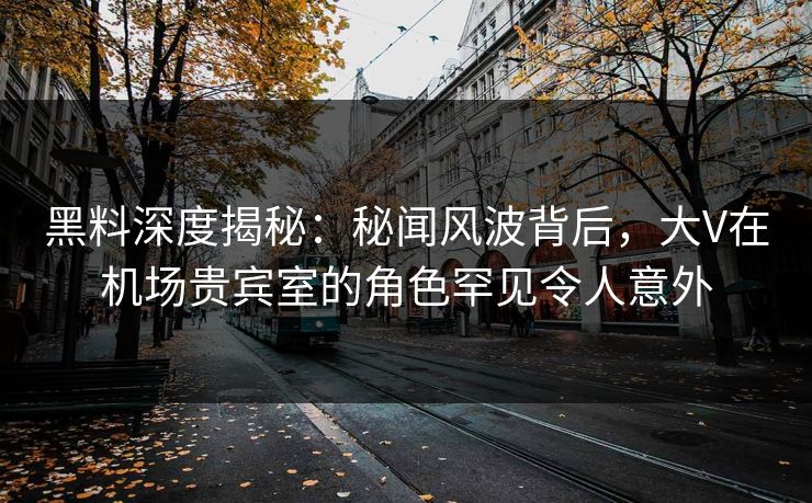 黑料深度揭秘:秘闻风波背后,大V在机场贵宾室的角色罕见令人意外 黑料深度揭秘:秘闻风波背后,大V在机场贵宾室的角色罕见令人意外