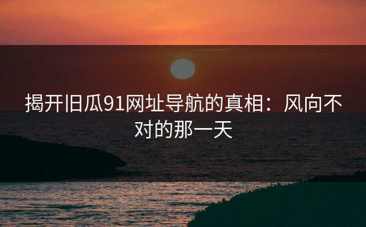揭开旧瓜91网址导航的真相：风向不对的那一天
